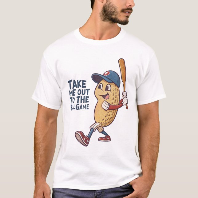 Ta mig ut till Ballmatch: Peanut Basebal T Shirt (Framsida)