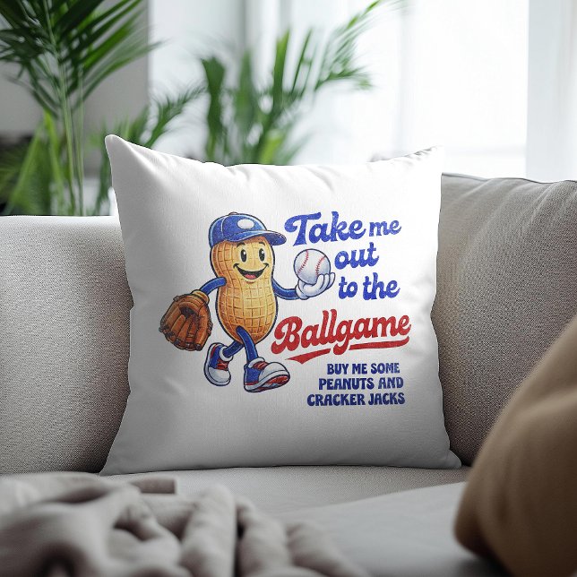 Ta Mig Ut Till Basebollmatchen Rolig Baseboll Kudde (Skapare uppladdad)