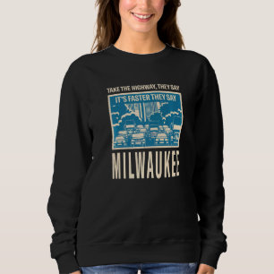 Ta motorvägen Milwaukee Coworking Wisconsin Coll T Shirt