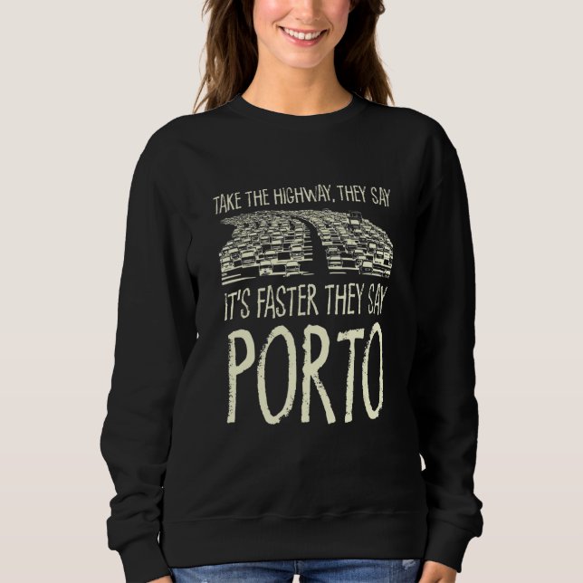 Ta motorvägen Porto Resa Portugal Travel Traffi T Shirt (Framsida)