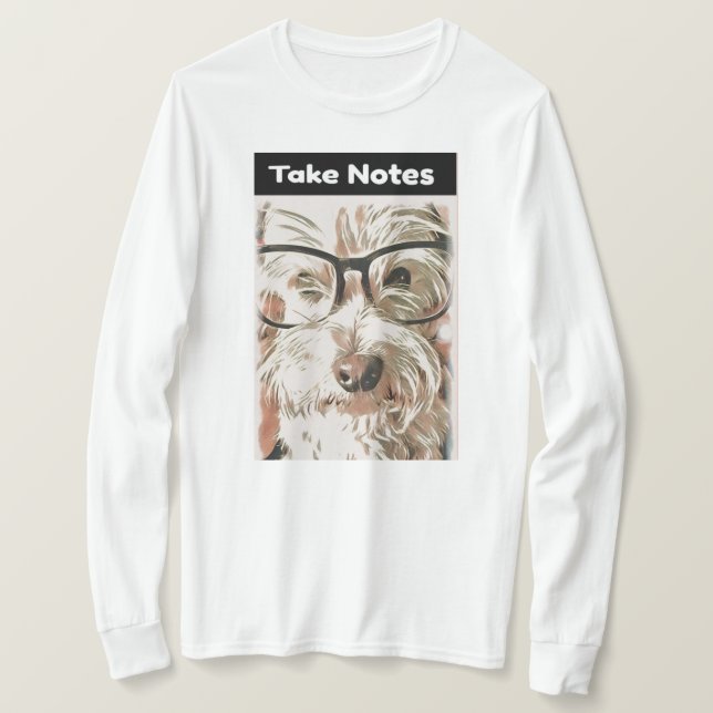 Ta Notes Westie Long-Sleeve Shirt T Shirt (Design framsida)