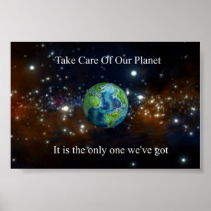 Ta omsorg av vårt planet poster