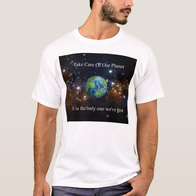 Ta omsorg av vårt planet t shirt (Framsida)