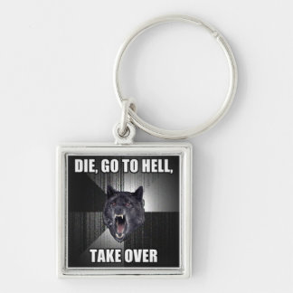 Ta över helvete Keychain Fyrkantig Silverfärgad Nyckelring