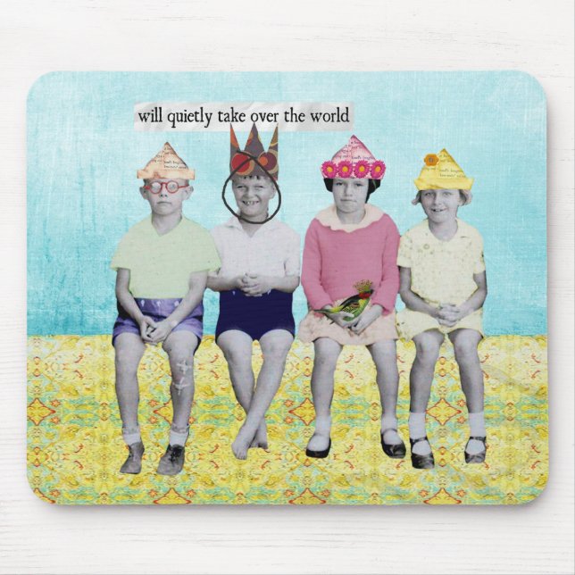 Ta över världen Retro Humourous Mousepad Musmatta (Framsidan)