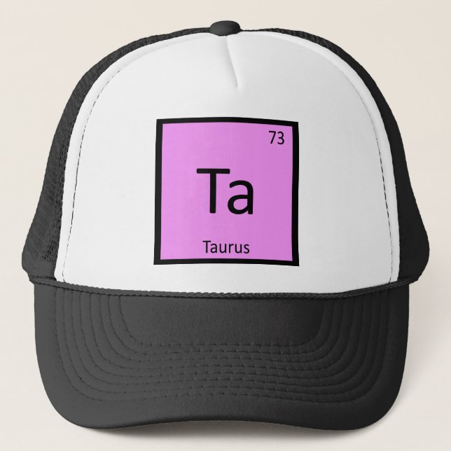 Ta - Oxen Zodiac-tecken Kemi Periodiska Systemet Keps (Framsida)