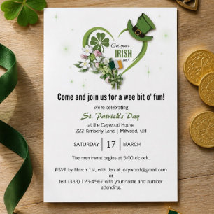 Ta på dig irländarna! St. Patrick's Day Party Inbj Inbjudningar