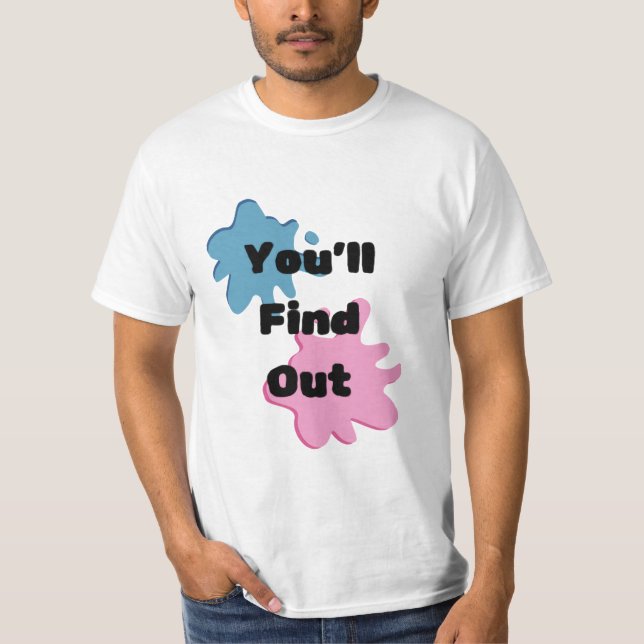 Ta reda på Rosa och Blå Stänk T Shirt (Framsida)