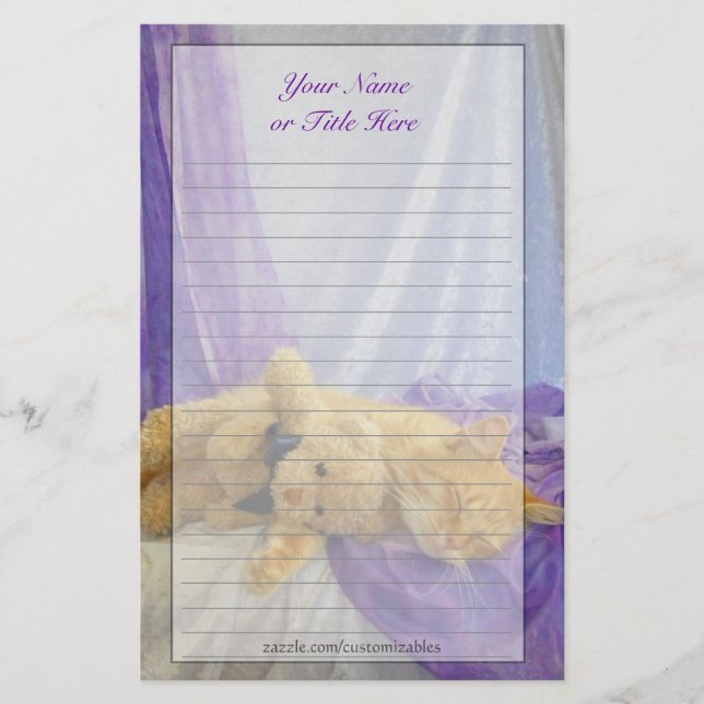 Ta sig en lur kattungebrevpapper brevpapper (Framsida)