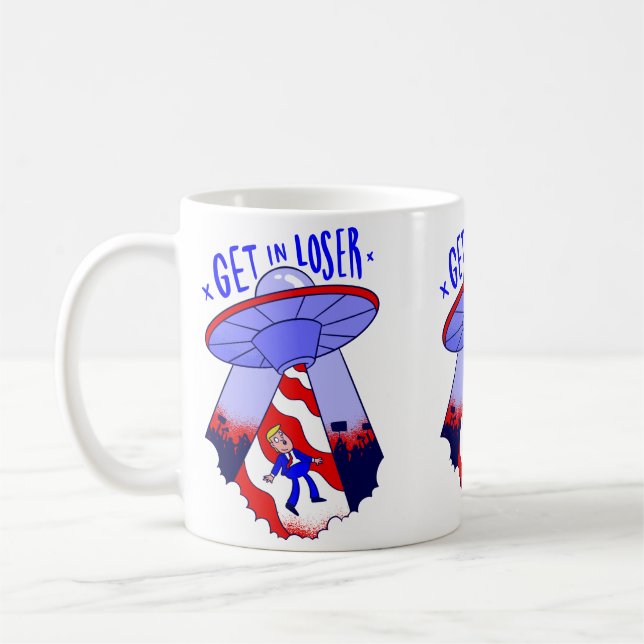 ta sig in i lösare trumpunxufo kaffemugg (Vänster)