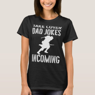 Ta skydd mot pappa skämt om militära skämtsoldat t shirt