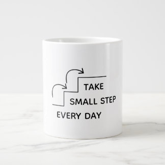 Ta små steg varje dag – minimalistisk motivation jumbo mugg