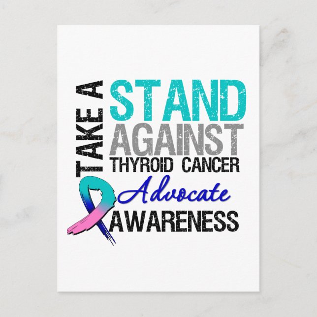 Ta ställning mot sköldkörtelcancer vykort (Framsida)