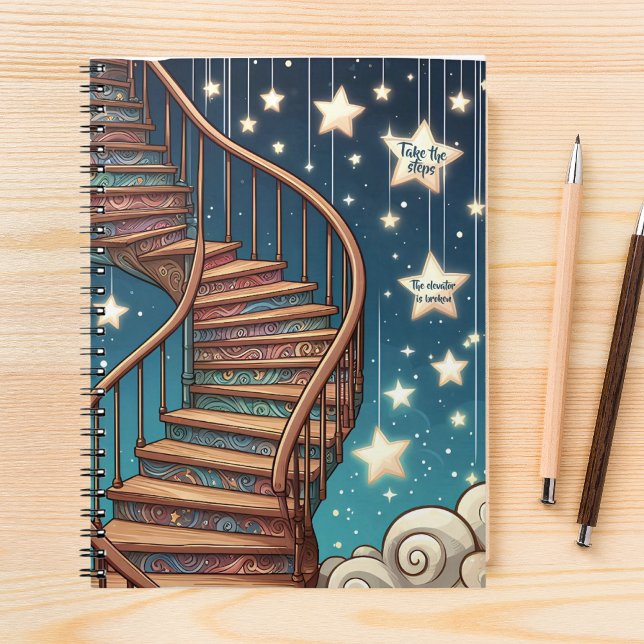 Ta stegen som höjdpunkten är bruten - stegarbete anteckningsbok (Skapare uppladdad)