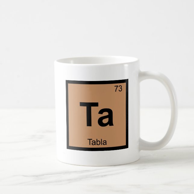 Ta - Tabla Musik Kemi Periodiska Systemet Symbol Kaffemugg (Höger)