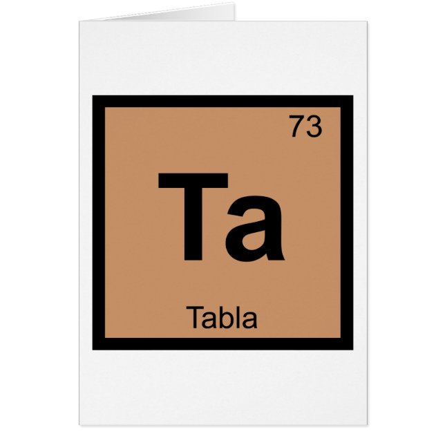 Ta - Tabla Musik Kemi Periodiska Systemets Symbol Hälsningskort (Framsidan)