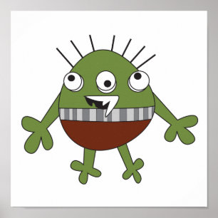Ta tag i det vackra grönten monster poster