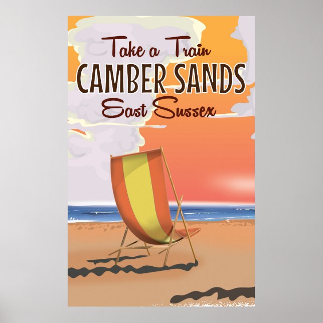 Ta tåget till Camber Sands Resa Affisch (Framsidan)
