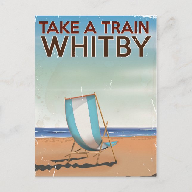 Ta tåget till Whitby vintage resaffisch Vykort (Framsida)