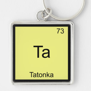Ta - Tatonka Rolig Kemisk Element Symbol T-shirt Fyrkantig Silverfärgad Nyckelring