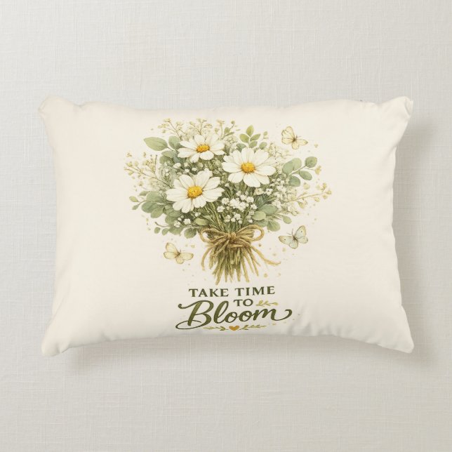 Ta Tid att Blomma |  Bukettdesign Prydnadskudde (Framsidan)