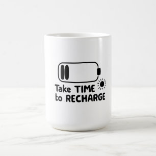 Ta tid att ladda upp - självvård kaffemugg