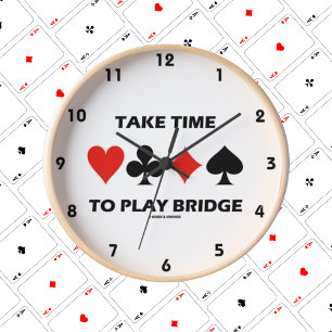 Ta tid att spela Bridge (Kostym med fyra kort) Rund Klocka