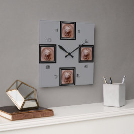 Ta tid på - den lejona Head dörrknackaren Fyrkantig Klocka