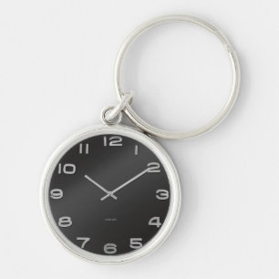 Ta tid på keychain rund silverfärgad nyckelring