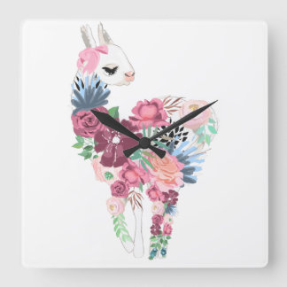 Ta tid på llamaen fyrkantig klocka