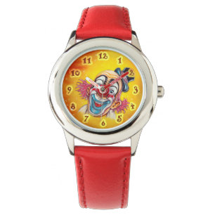 TA TID PÅ MED EN FÄRGRIK SKRATTA CLOWN ARMBANDSUR