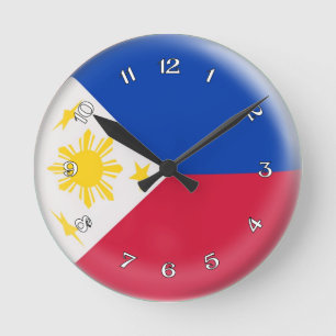 Ta tid på Philippines Philippino som flagga Rund Klocka