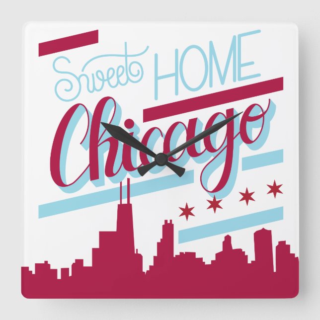 ta tid på sött hem- chicago fyrkantig klocka (Framsida)