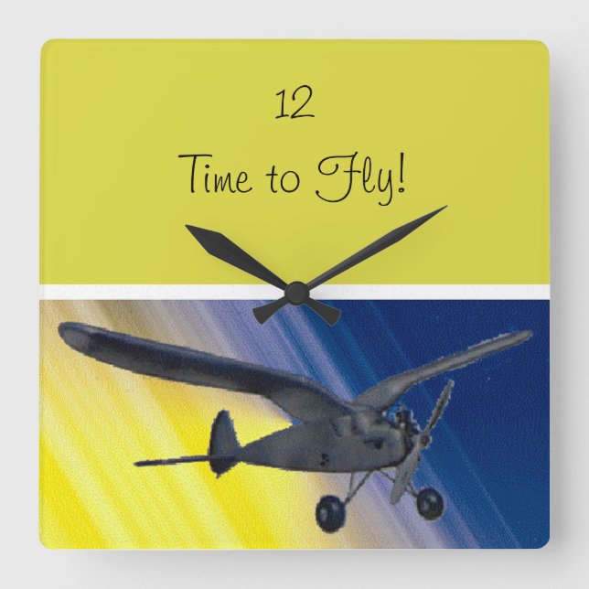 Ta tid på - spöke - modellerar flygplan fyrkantig klocka (Framsida)