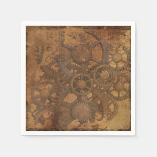 Ta tid på utrustar Steampunk konst Pappersservett