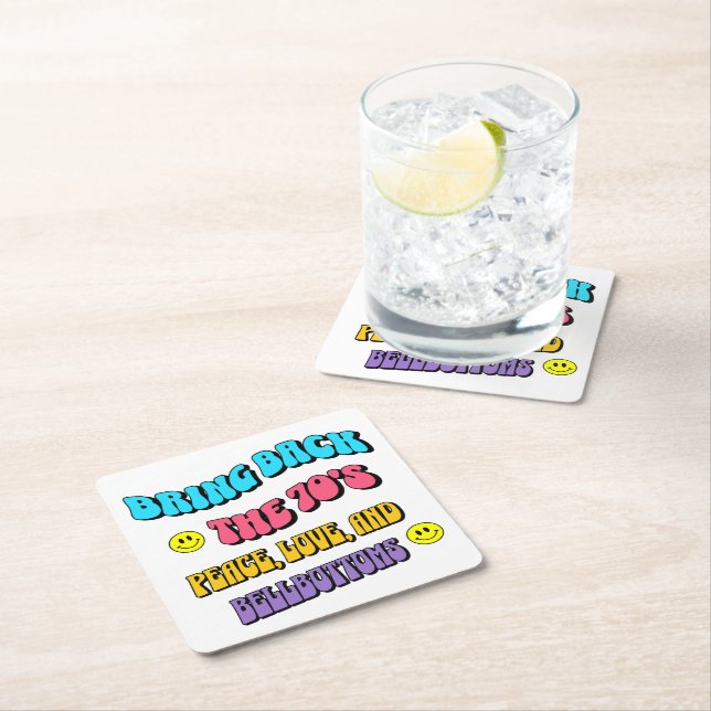 Ta tillbaka 70-talet underlägg papper kvadrat (Insitu)