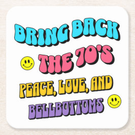 Ta tillbaka 70-talet underlägg papper kvadrat