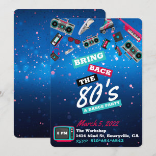 Ta tillbaka 80-talet Retro Dance Party Inbjudningar