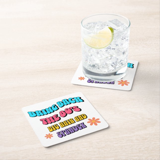 Ta tillbaka 80-talet underlägg papper kvadrat (Insitu)