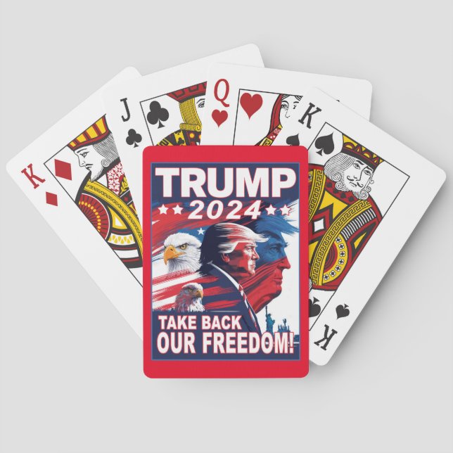 Ta tillbaka vår Freedom Donald Trump-profil 2024 Casinokort (Baksidan)