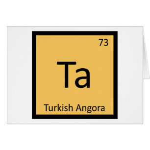 Ta - Turkisk Angora Katt Kemisk Periodisk Tabell Hälsningskort