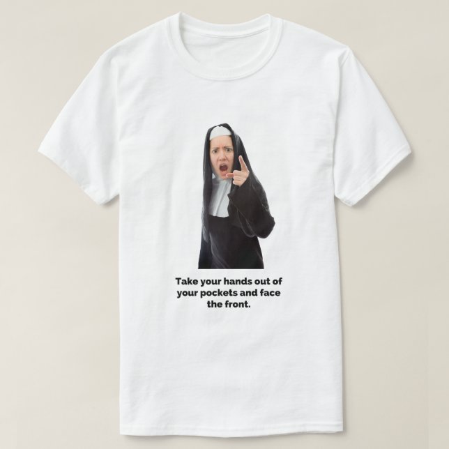 Ta ut händer ur fickorna... t shirt (Design framsida)