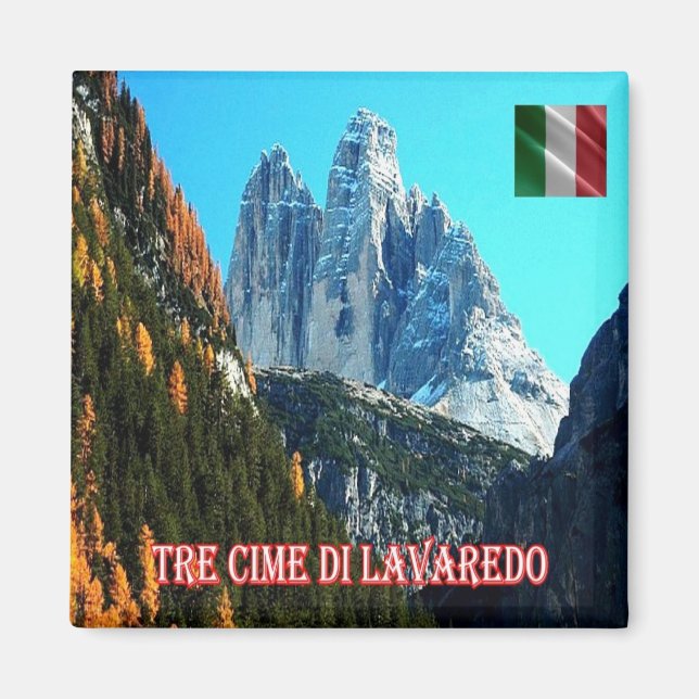 TAA015 3 PEACKS AV LAVAREDO - Italien - Fridge Magnet (Framsidan)