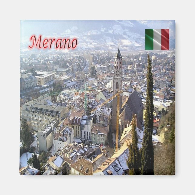 TAA033 MERAN MERANO - Flygvy - Fridge Magnet (Framsidan)