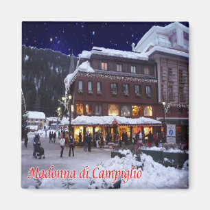 TAA035 MADONNA DI CAMPIGLIO with Snö - Fridge Magnet