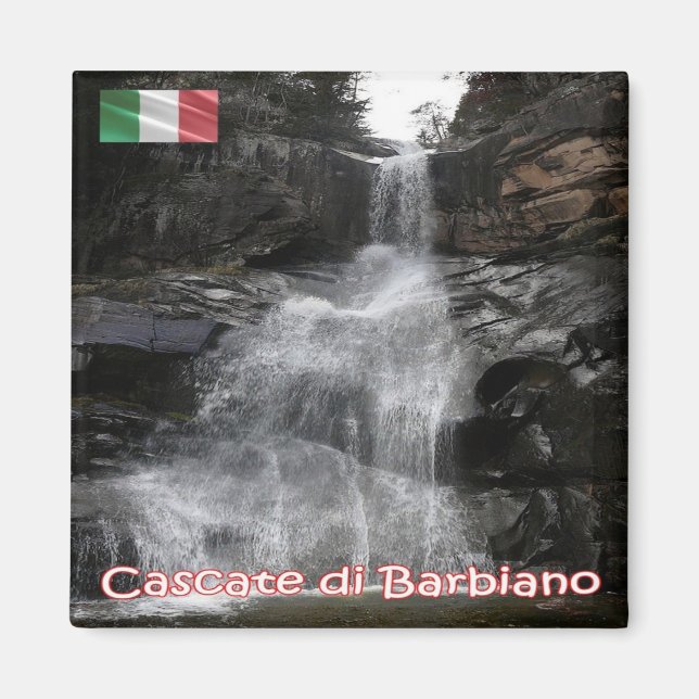 TAA054 BARBIANO WATERFALLS, Italien, Fridge Magnet (Framsidan)