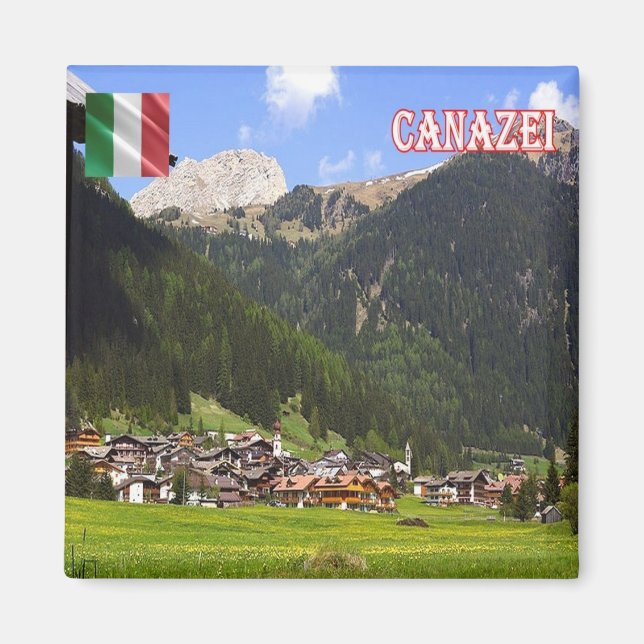 TAA058 CANAZEI Panorama, Italien, Fridge Magnet (Framsidan)