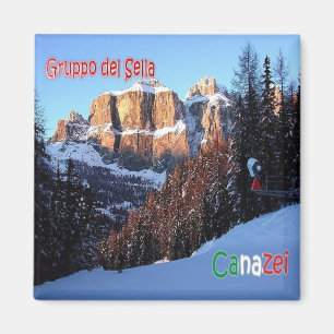 TAA059 CANAZEI, Sella Group, Italien, Fridge Magnet