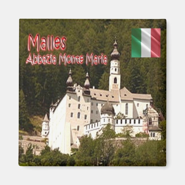 TAA062 MALLES, Abbey of Monte Maria, Fridge Magnet (Framsidan)