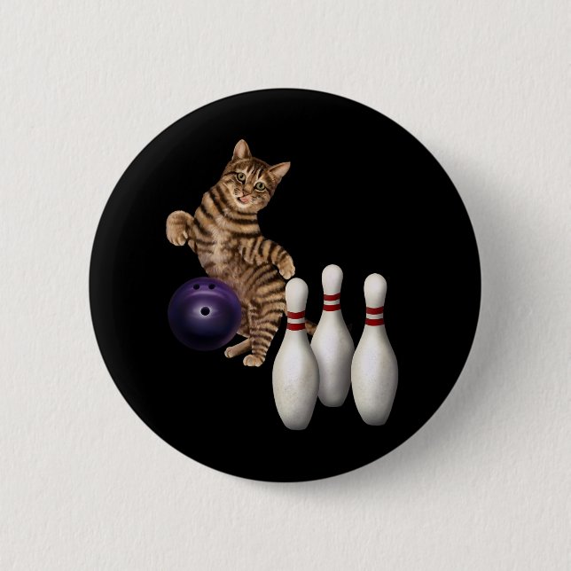Tab Funny Cat Bowling Knapp (Framsida)